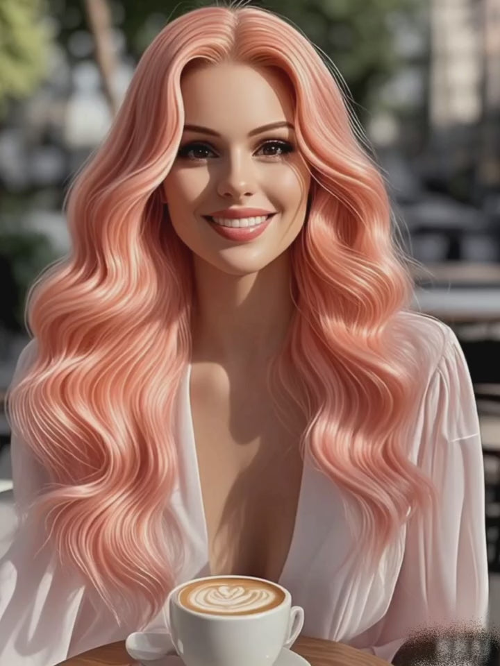 Wedoo-Remy-Human-Hair-Cosplay-Hair-Extensions-Pink-Curly-Wig-Display-Video